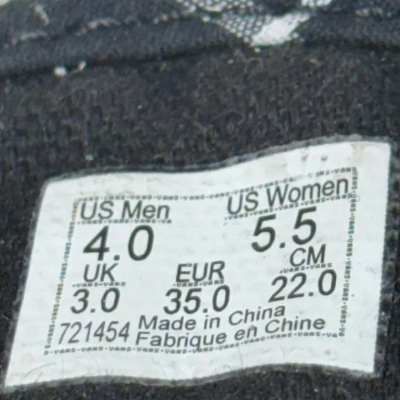 VANS Old Skool Patchwork Black/White Platform Sneakers Size 5.5 W's/4.0 M's - Picture 9 of 10